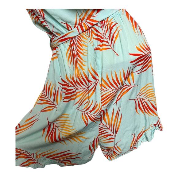 Cupshe Tropical Flutter Sleeve Romper Blue Orange Women's Size S Boho Summer - Picture 6 of 10